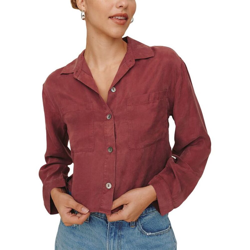 Bella Dahl Womens Button Down Cropped Shirt